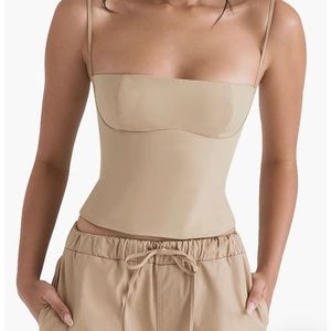 New HOUSE OF CB Audette Corset Stretch Stone Size M+ (Fuller Cup)